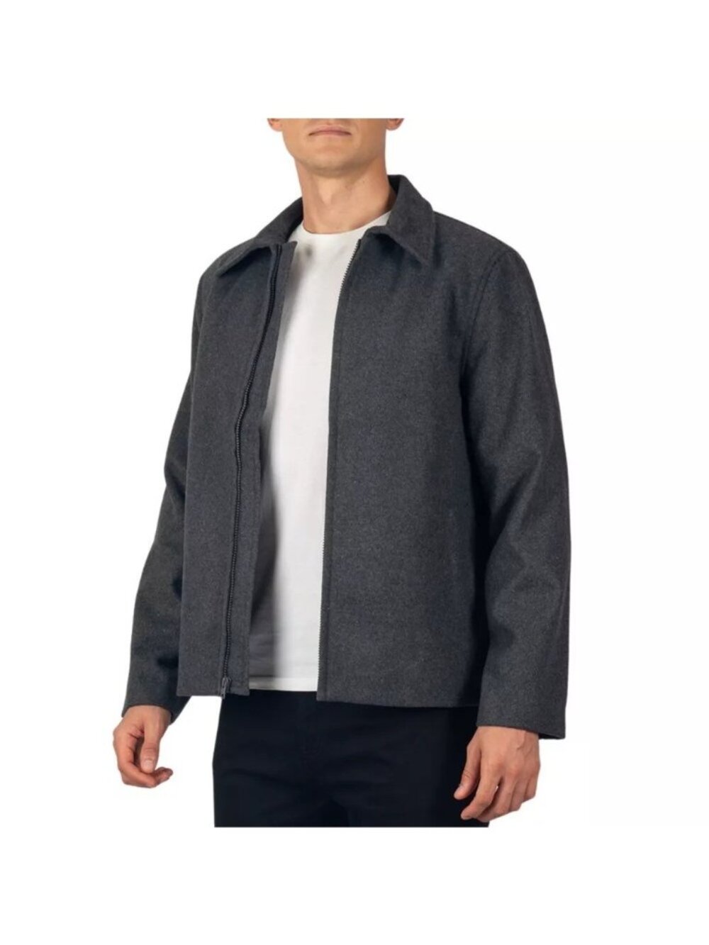 Alpine Swiss Grant Men's Wool Blend Gray Bomber Jacket -- Size Medium 36/38 NWOT